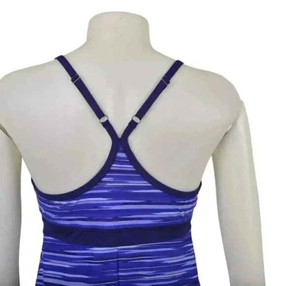 Athleta Shorebreak Swim Dress Swimsuit Blue Stripes Size Medium - Picture 5 of 8